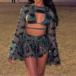 Emerald Jade Sequin Set (4pcs)